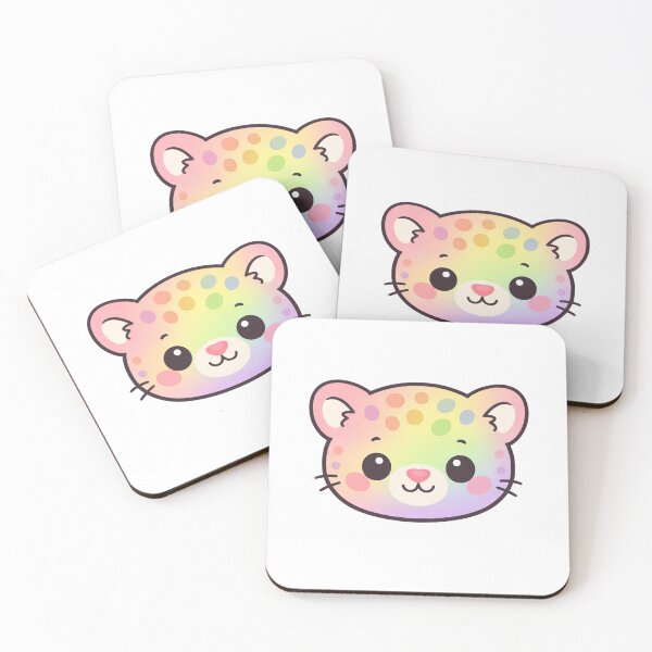 Item preview, Cute Rainbow Leopard Face Kawaii Pastel Animal designed and sold by Owcomm.