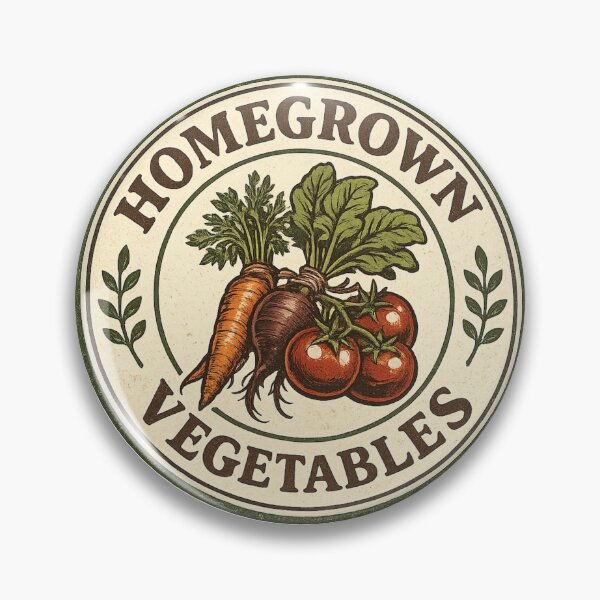 Item preview, Homegrown Vegetables Vintage Badge designed and sold by EastEndTownie.