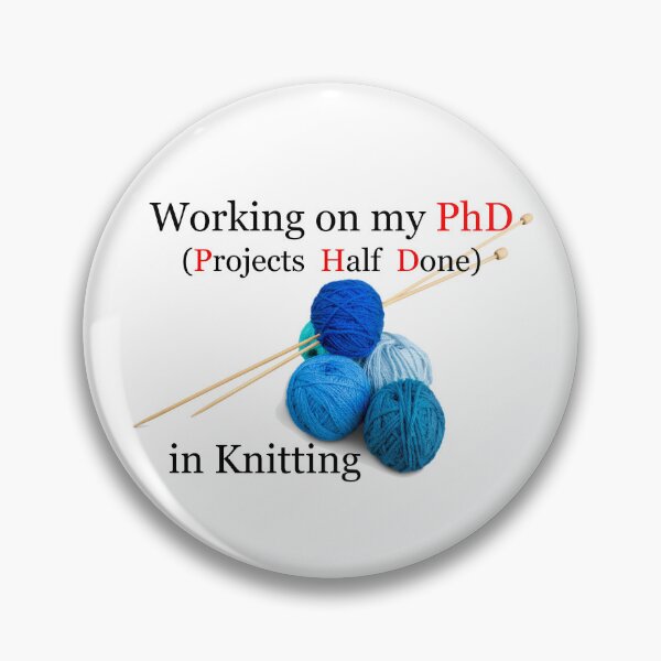 Item preview, Working On My Knitting PhD - Projects Half Done - Funny Knitter Yarn Tote Bag & Needles designed and sold by merkraht.