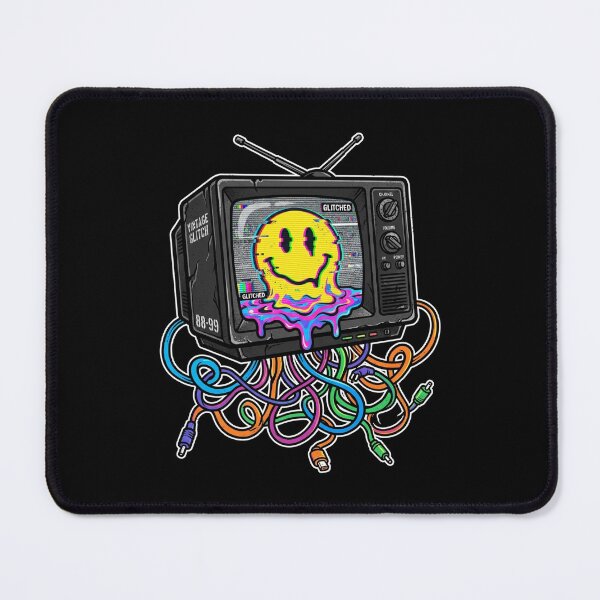 Item preview, Vintage Glitch TV Melting Smiley Vaporwave Retro Futuristic Art designed and sold by art-noir.