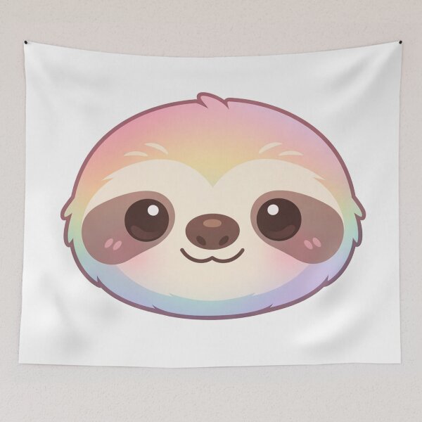 Item preview, Cute Rainbow Pastel Sloth Face designed and sold by Owcomm.