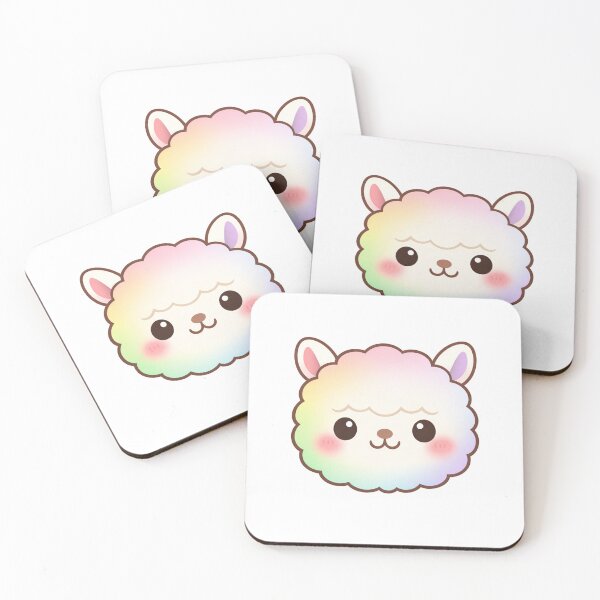 Item preview, Cute Rainbow Alpaca Face Kawaii Fluffy Llama designed and sold by Owcomm.