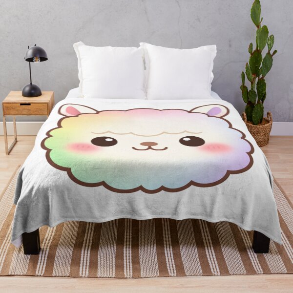 Item preview, Cute Rainbow Alpaca Face Kawaii Fluffy Llama designed and sold by Owcomm.