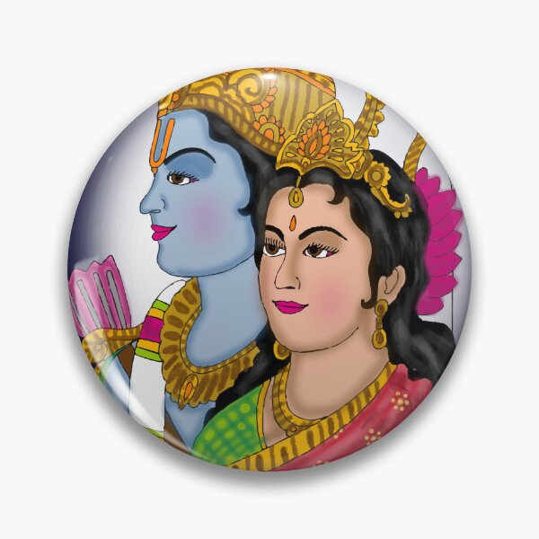 Item preview, Sita Ram Divine Design – Sacred Hindu Couple Spiritual Artwork designed and sold by Harshit_Digital_Arts.