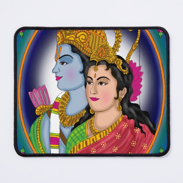 Item preview, Sita Ram Divine Design – Sacred Hindu Couple Spiritual Artwork designed and sold by Harshit_Digital_Arts.