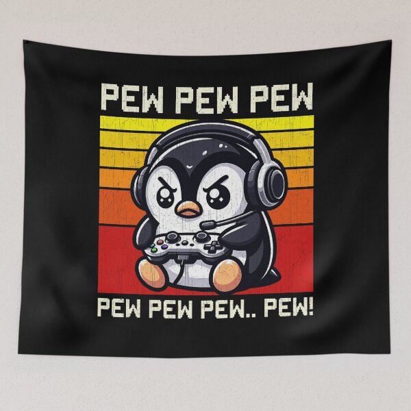 Item preview, Funny Penguin Vintage Gamer Videogames Pew Zoo Boys Girls Kids designed and sold by rafaeltto.