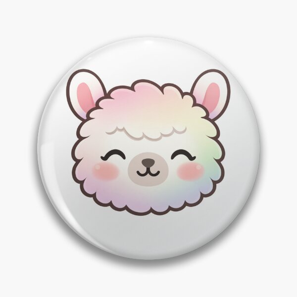 Item preview, Cute Kawaii Rainbow Alpaca Face Fluffy Pastel Llama designed and sold by Owcomm.