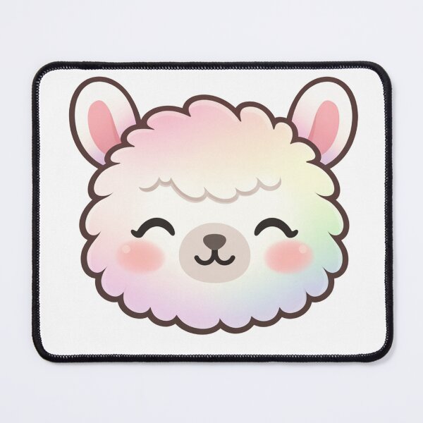 Item preview, Cute Kawaii Rainbow Alpaca Face Fluffy Pastel Llama designed and sold by Owcomm.