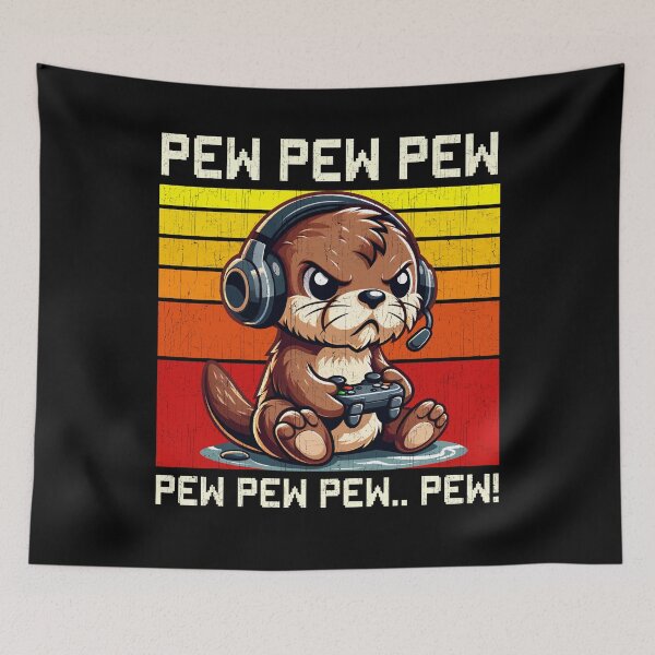 Item preview, Funny Otter Vintage Gamer Videogames Pew Zoo Boys Girls Kids designed and sold by rafaeltto.