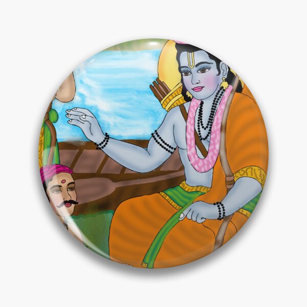 Item preview, Kevat Prasang Design – Ramayana Devotional Boat Scene Artwork designed and sold by Harshit_Digital_Arts.