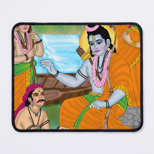 Item preview, Kevat Prasang Design – Ramayana Devotional Boat Scene Artwork designed and sold by Harshit_Digital_Arts.
