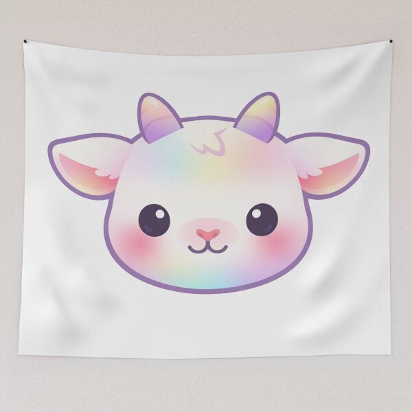 Item preview, Cute Rainbow Kawaii Baby Goat Face Pastel designed and sold by Owcomm.
