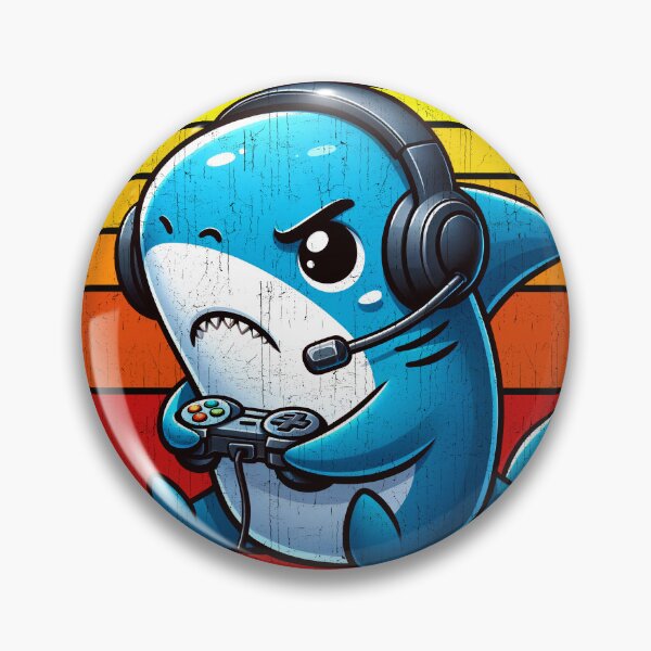 Item preview, Funny Shark Vintage Gamer Videogames Pew Zoo Boys Girls Kids designed and sold by rafaeltto.
