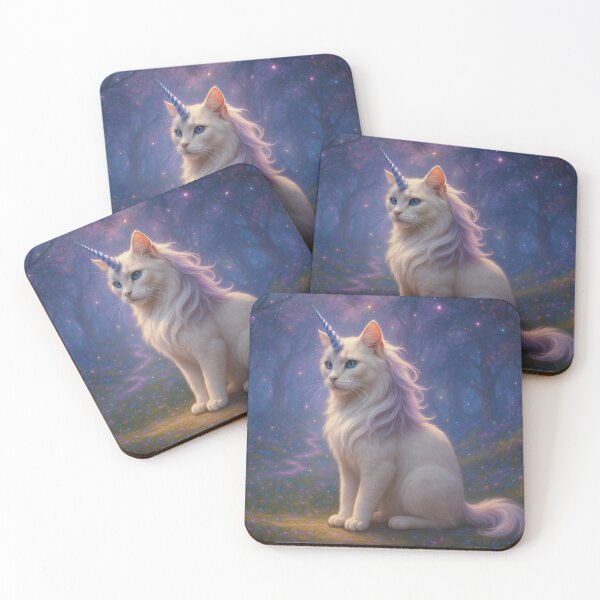 Item preview, Floral Dream Unicorn Cat | Feline Hybrid in a Magical Meadow designed and sold by FantasyHybrids.