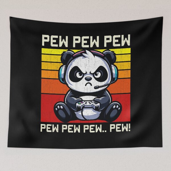 Item preview, Funny Panda Vintage Gamer Videogames Pew Zoo Boys Girls Kids designed and sold by rafaeltto.
