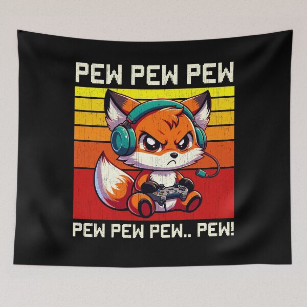 Item preview, Funny Fox Vintage Gamer Videogames Pew Zoo Boys Girls Kids designed and sold by rafaeltto.