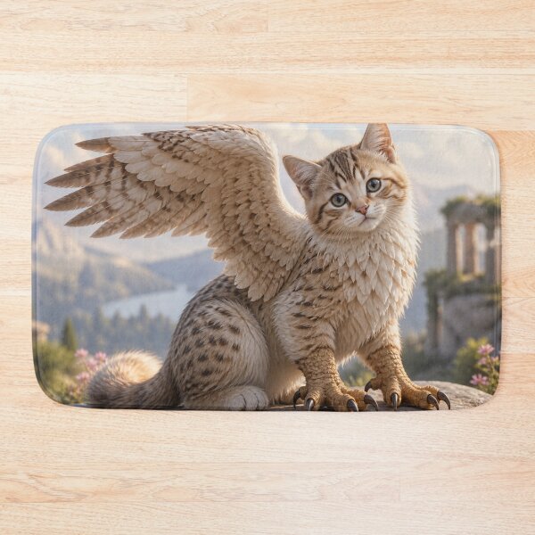 Item preview, Kitten Griffin (Kitffin) | Cute Fantasy Cat Creature, Winged Kitten Art designed and sold by FantasyHybrids.