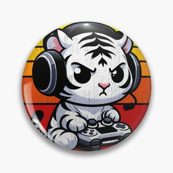 Item preview, Funny White Tiger Vintage Gamer Videogames Pew Zoo Boys Girls Kids designed and sold by rafaeltto.