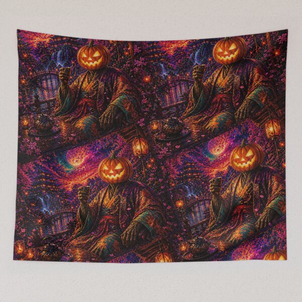 Item preview, Headless Horseman Japanese Garden - Gothic Fantasy Halloween Art designed and sold by TheHorsemanRidesAgain.