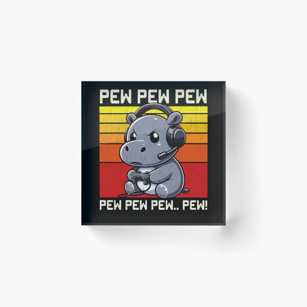 Item preview, Funny Hippopotamus Vintage Gamer Videogames Pew Zoo Boys Girls Kids designed and sold by rafaeltto.