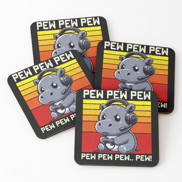 Item preview, Funny Hippopotamus Vintage Gamer Videogames Pew Zoo Boys Girls Kids designed and sold by rafaeltto.