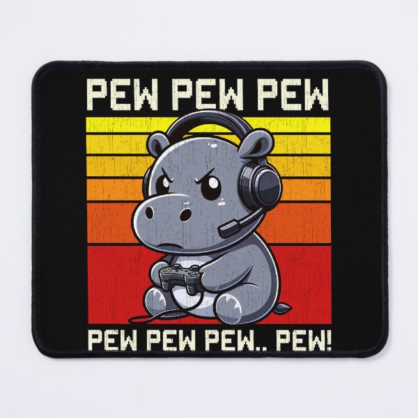 Item preview, Funny Hippopotamus Vintage Gamer Videogames Pew Zoo Boys Girls Kids designed and sold by rafaeltto.