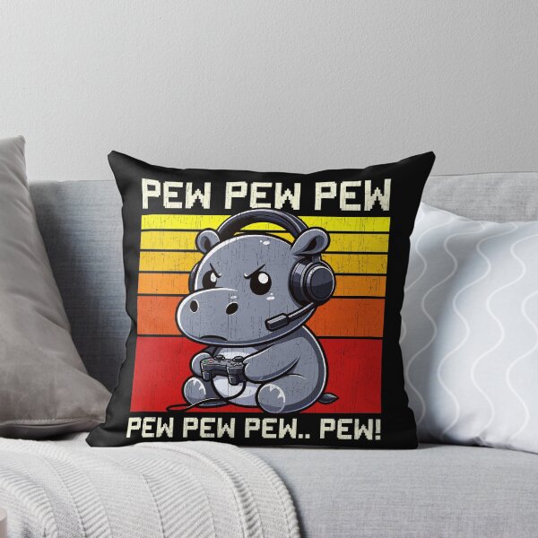 Item preview, Funny Hippopotamus Vintage Gamer Videogames Pew Zoo Boys Girls Kids designed and sold by rafaeltto.