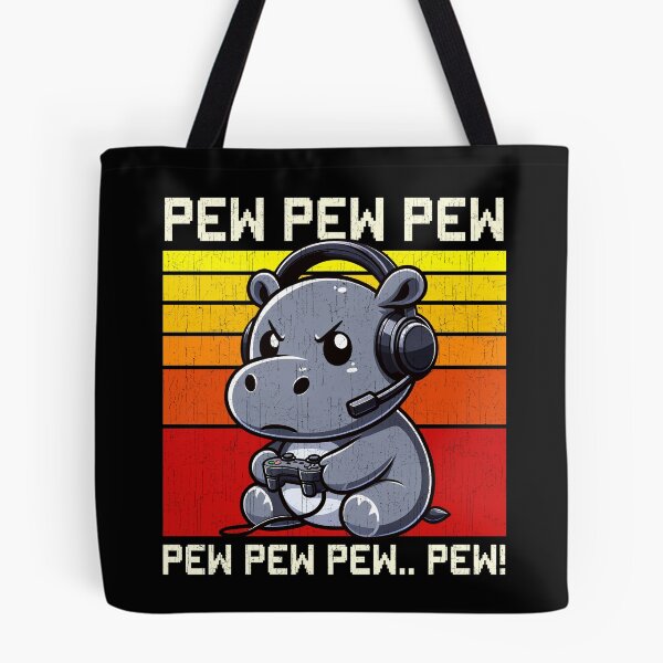 Item preview, Funny Hippopotamus Vintage Gamer Videogames Pew Zoo Boys Girls Kids designed and sold by rafaeltto.