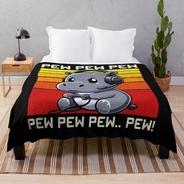 Item preview, Funny Hippopotamus Vintage Gamer Videogames Pew Zoo Boys Girls Kids designed and sold by rafaeltto.