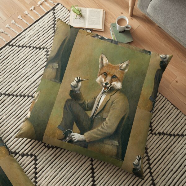 Vintage Mr Fox Floor Pillow