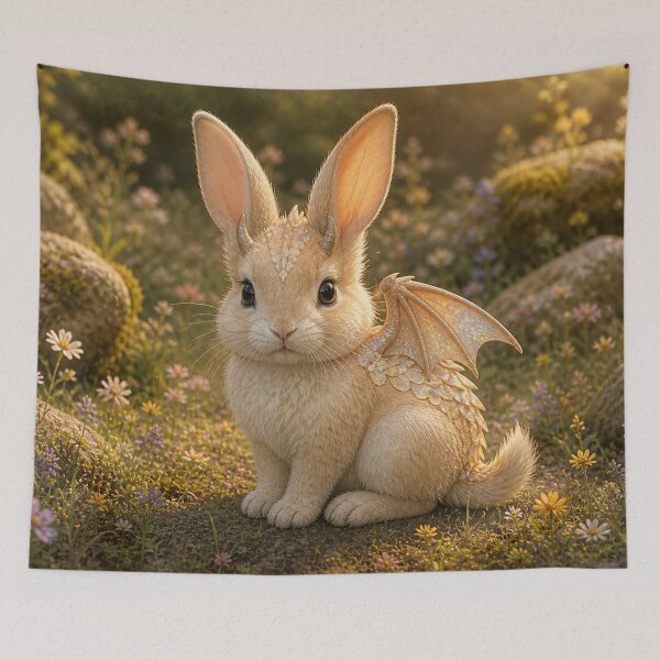 Item preview, Dragon Bunny (Dragnny) | Cute Fantasy Rabbit Art, Magical Woodland Creature designed and sold by FantasyHybrids.