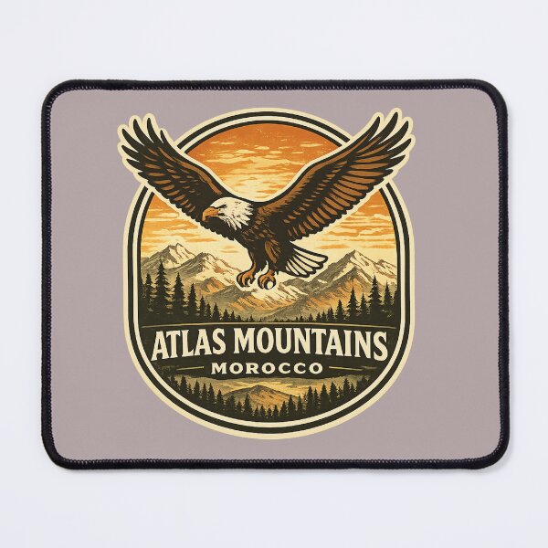 Item preview, Atlas Mountains Morocco Vintage Badge – Retro National Park Style Eagle Design designed and sold by Watchyyy.