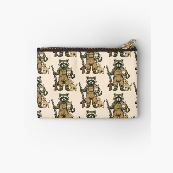 Item preview, Raccoon Farmer Holding Cat And Dog designed and sold by TeeARTHY.