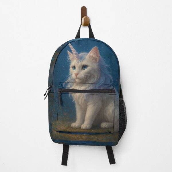 Item preview, Moonlit Unicorn Cat | White Feline Hybrid in a Magical Forest designed and sold by FantasyHybrids.