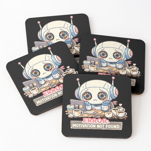 Item preview, Kawaii Robot Burnout  | “Error: Motivation Not Found” Cute Sad Robot | Funny Office Humor | Introvert Meme Aesthetic designed and sold by Rude Bot.