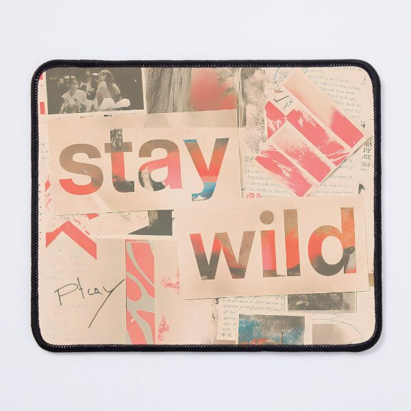 Item preview, Stay Wild Grunge Collage Typography Collection Design designed and sold by ART ATTACK ZONE.