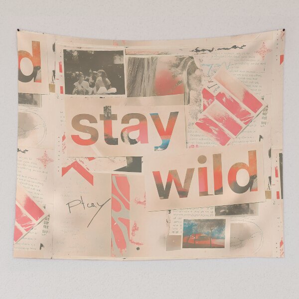 Item preview, Stay Wild Grunge Collage Typography Collection Design designed and sold by ART ATTACK ZONE.
