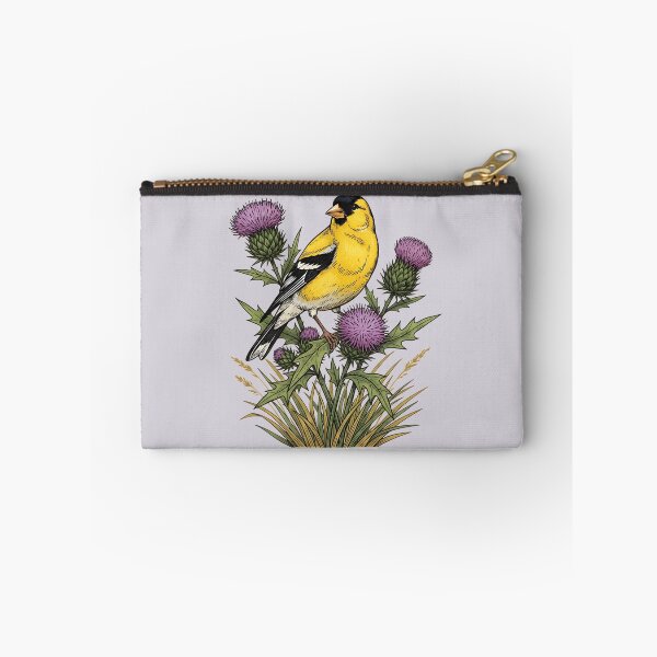 Item preview, American Goldfinch Sitting Among Purple Thistle Bird Art  designed and sold by BirdsnStuff.