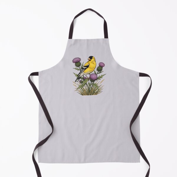 Item preview, American Goldfinch Sitting Among Purple Thistle Bird Art designed and sold by BirdsnStuff.