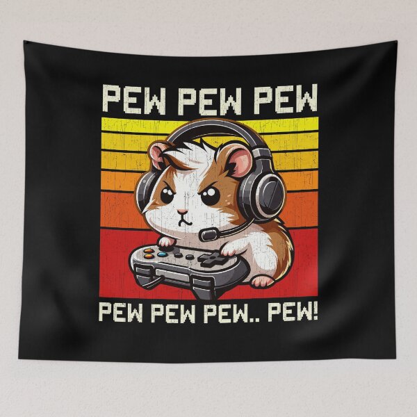 Item preview, Funny Hamster Vintage Gamer Videogames Pew Zoo Boys Girls Kids designed and sold by rafaeltto.