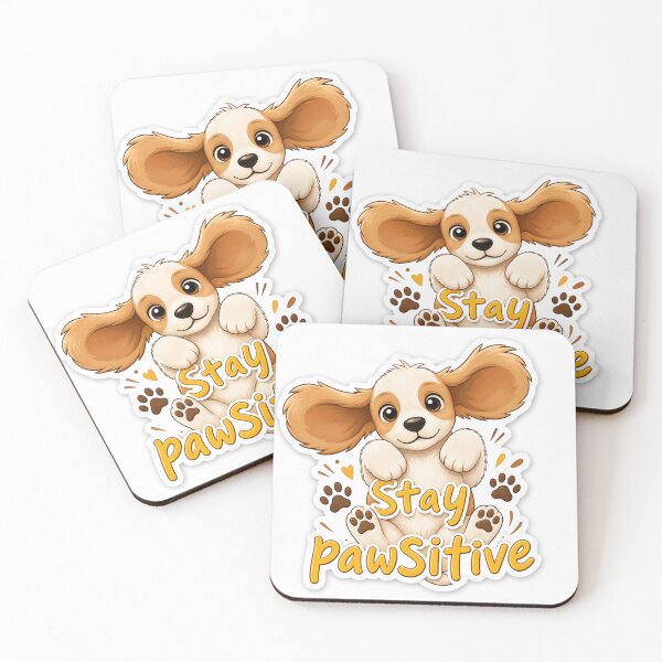 Item preview, Stay Pawsitive – Cute Puppy Positive Vibes  designed and sold by DrakeDogShop.