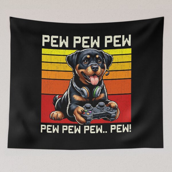 Item preview, Funny Rottweiler Vintage Gamer Videogames Pew Zoo Boys Girls Kids designed and sold by rafaeltto.