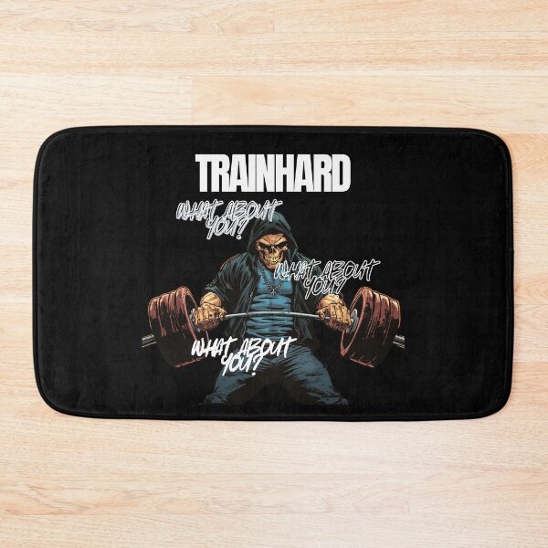 Item preview, Train Hard What About You – Hooded Skull Gym Workout Design designed and sold by TrainHardCo.