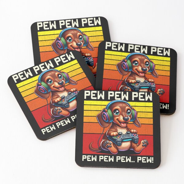 Item preview, Funny Dachshund Vintage Gamer Videogames Pew Zoo Mom Dad Kids designed and sold by rafaeltto.