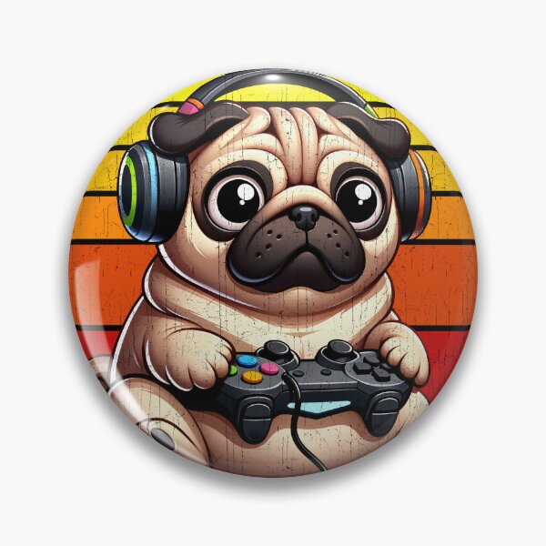 Item preview, Funny Pug Vintage Gamer Videogames Pew Zoo Mom Dad Kids designed and sold by rafaeltto.