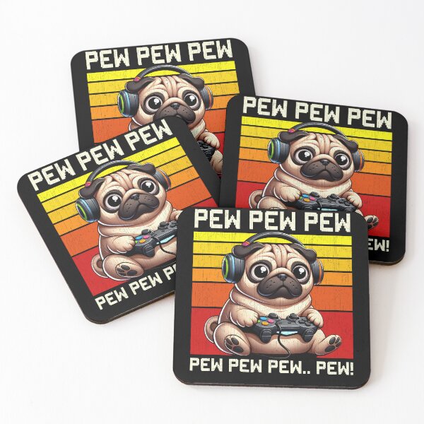 Item preview, Funny Pug Vintage Gamer Videogames Pew Zoo Mom Dad Kids designed and sold by rafaeltto.