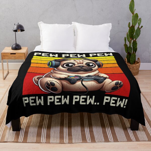 Item preview, Funny Pug Vintage Gamer Videogames Pew Zoo Mom Dad Kids designed and sold by rafaeltto.