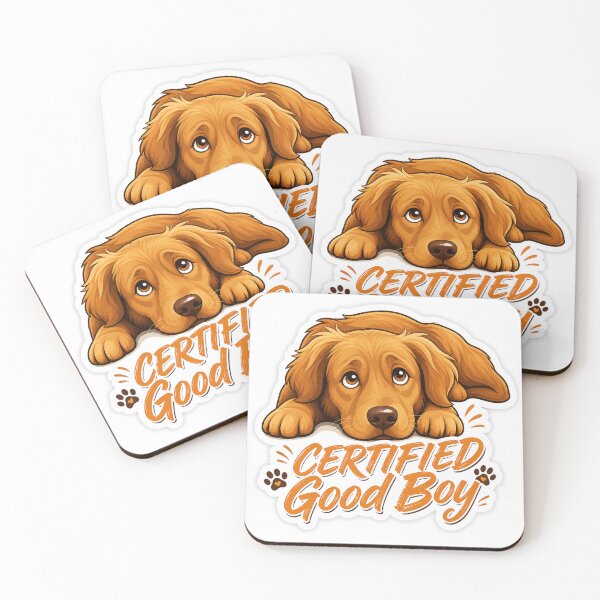 Item preview, Certified Good Boy – Cute Golden Retriever Dog Sticker designed and sold by DrakeDogShop.