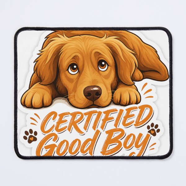 Item preview, Certified Good Boy – Cute Golden Retriever Dog Sticker designed and sold by DrakeDogShop.