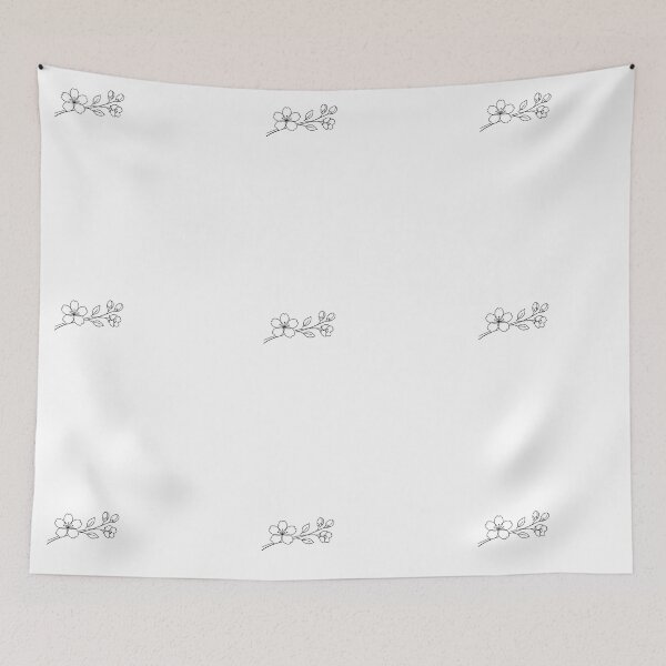 Item preview, Minimalist Line Sakura Blossom – Japanese Cherry Flower Drawing designed and sold by Joyfulfabric.